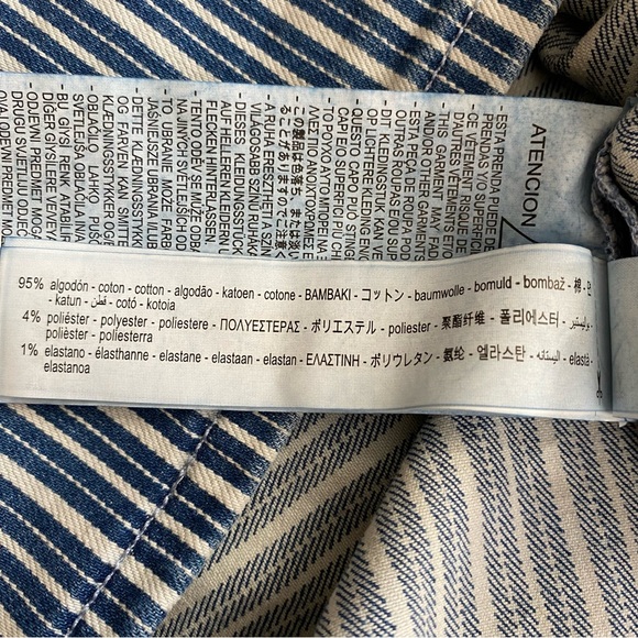 ZARA Strapless Striped Denim Dress. Size S - Picture 14 of 14